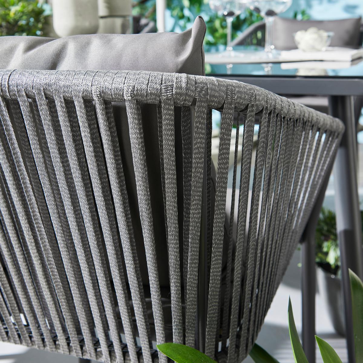 JÍDELNÍ TERASOVÁ SOUPRAVA TOSCANA - šedá/černá, Moderní, kov/textil - Modern Living