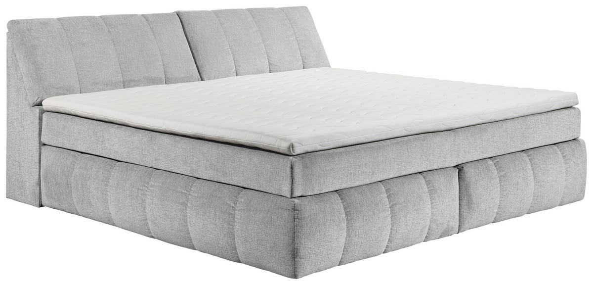 Boxspringbett Elkford 6 Mit Topper & Bettkasten 240x200 - Silberfarben, MODERN, Holzwerkstoff/Textil (240/200cm) - MID.YOU