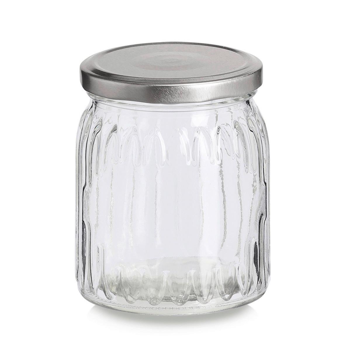 VORRATSGLAS Glas, BxHxT: ca. 9x9x11 cm - Transparent/Silberfarben, Design, Glas (9/9/11cm)