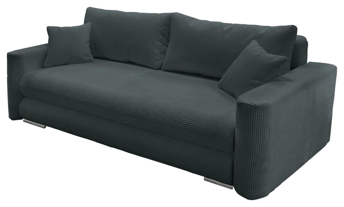 Schlafsofa Ralf Dunkelgrau B: 232 cm - Dunkelgrau/Silberfarben, Design, Textil (232/88/105cm) - MID.YOU