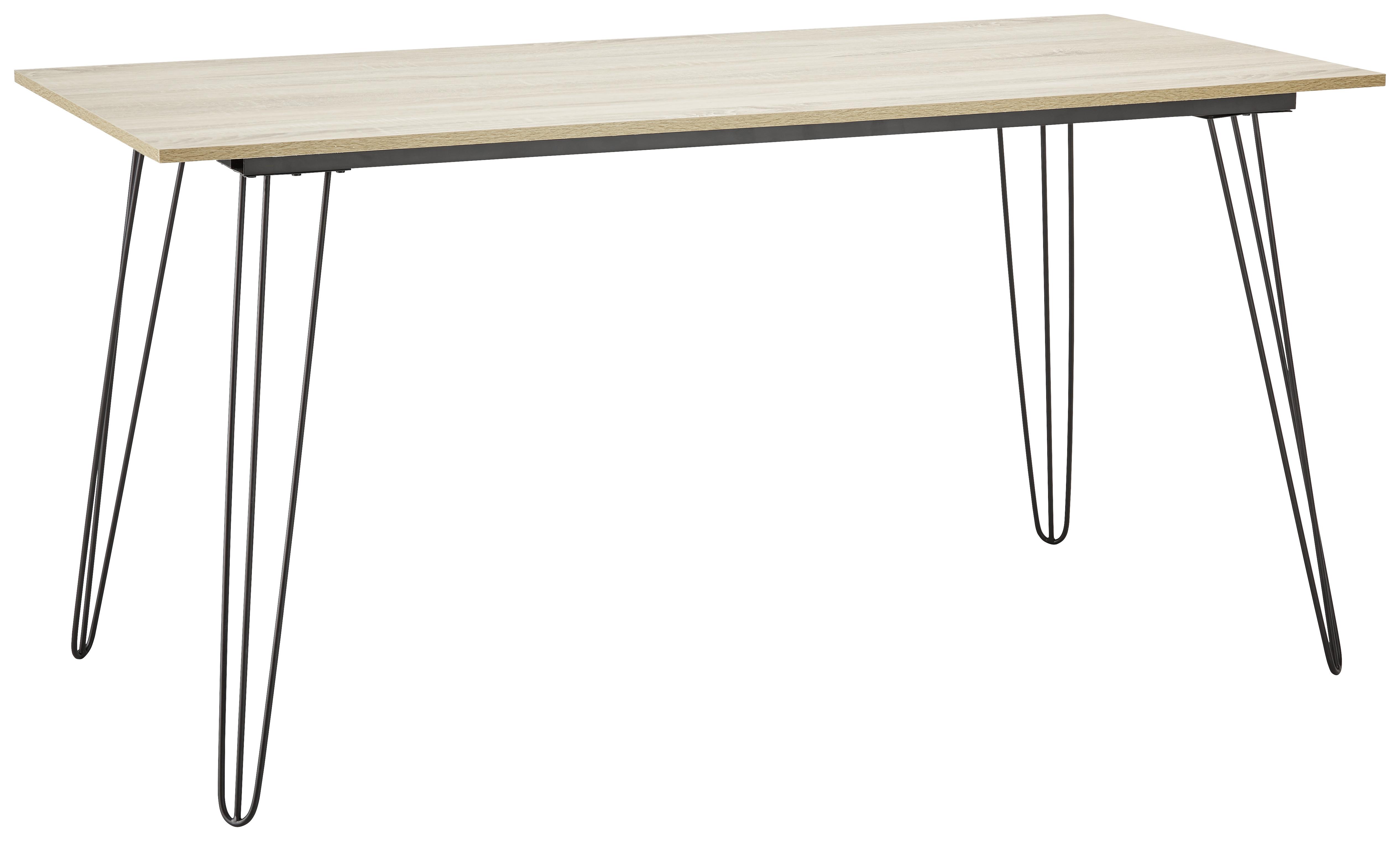 Písací Stôl Julian 150x70 Cm - čierna/farby duba, Moderný, kov/kompozitné drevo (150/70/75cm) - Bessagi Home