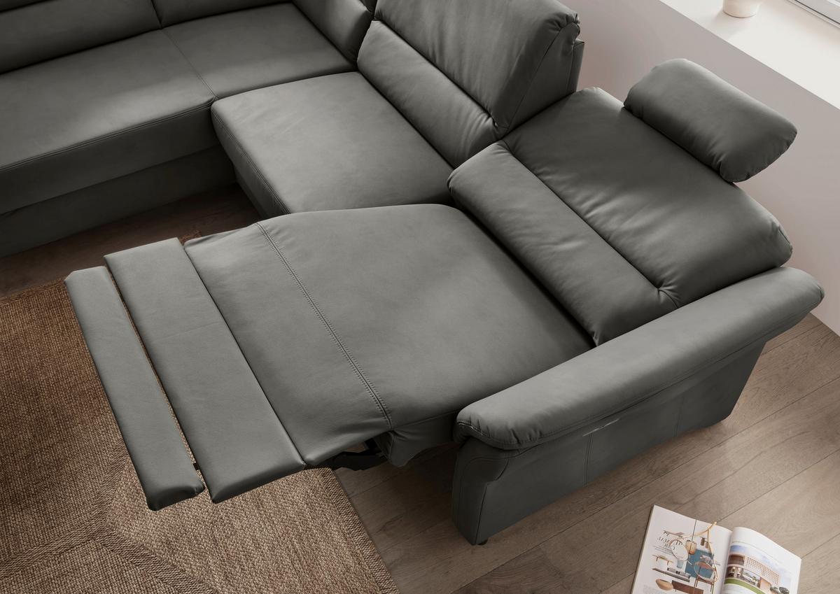 Ecksofa Cavoli, Grau S: 190x266 cm - Schwarz/Grau, MODERN, Textil (190/266cm) - Livetastic