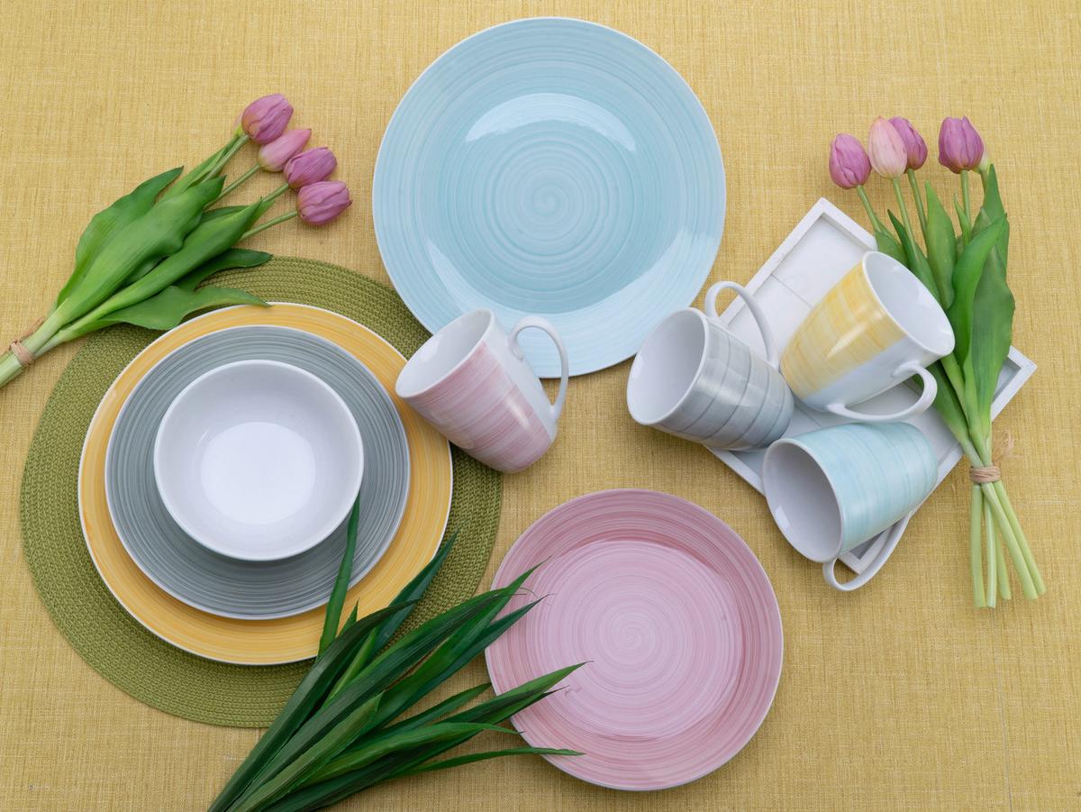 Kombiservice Porzellan 4 Personen Geschirr Set - Multicolor, Keramik (30/31,5/33cm) - Creatable
