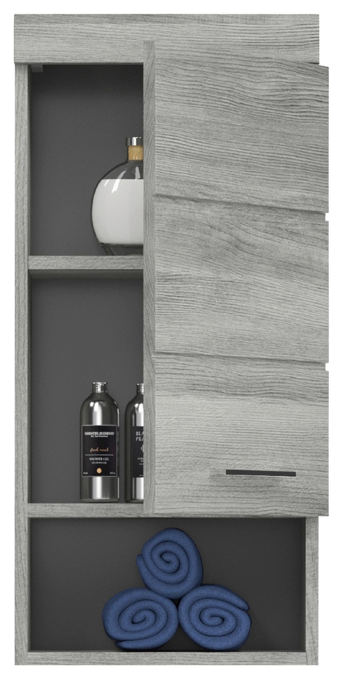 Hängeschrank Bad Soul BxH 37x79 cm,, Silbereichenfarben - Silbereichenfarben, MODERN, Holzwerkstoff (37/79/24cm) - MID.YOU