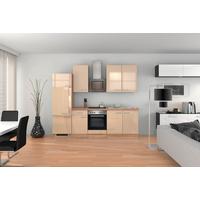Küchenzeile Nepal Mit Geräten 270 Cm Kaschmir/eiche Dekor - Kaschmir/Sonoma Eiche, MODERN, Holzwerkstoff (270cm) - FlexWell
