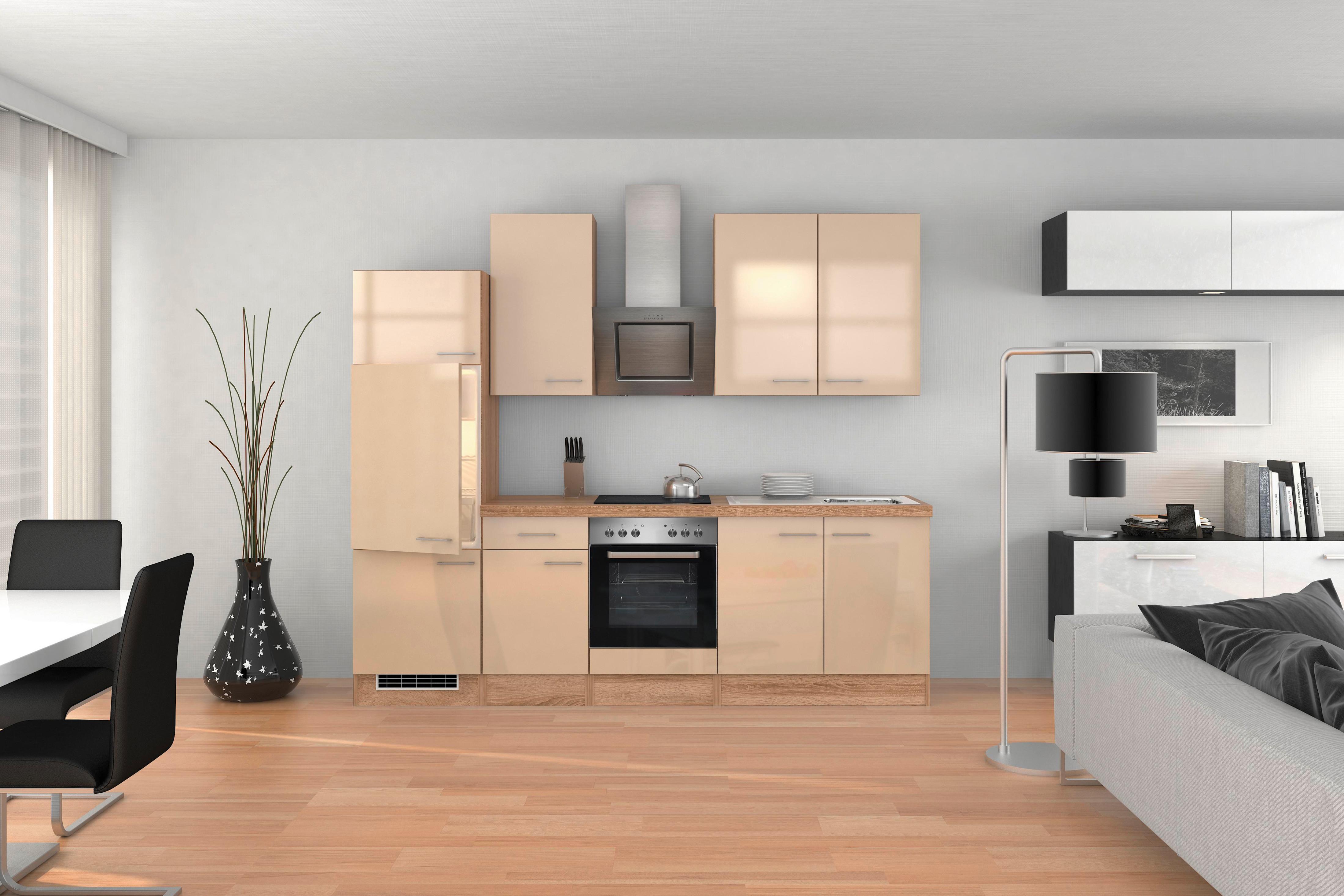 Küchenzeile Nepal M. Geräten 270 Cm Kaschmir/eiche Dekor