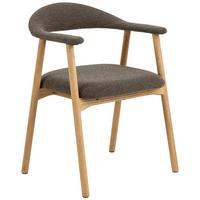 ŽIDLE S PODRUČKAMI ADDI - barvy dubu/šedohnědá, Design, dřevo/textil (56/75,5/54cm) - MID.YOU