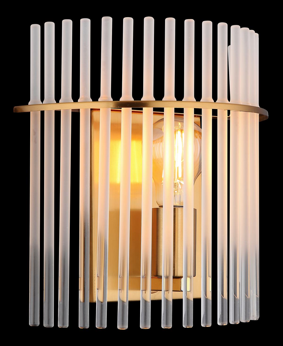 Wandleuchte 15698wm - Klar/Goldfarben, KONVENTIONELL, Glas/Metall (25/12,5/26cm) - Globo