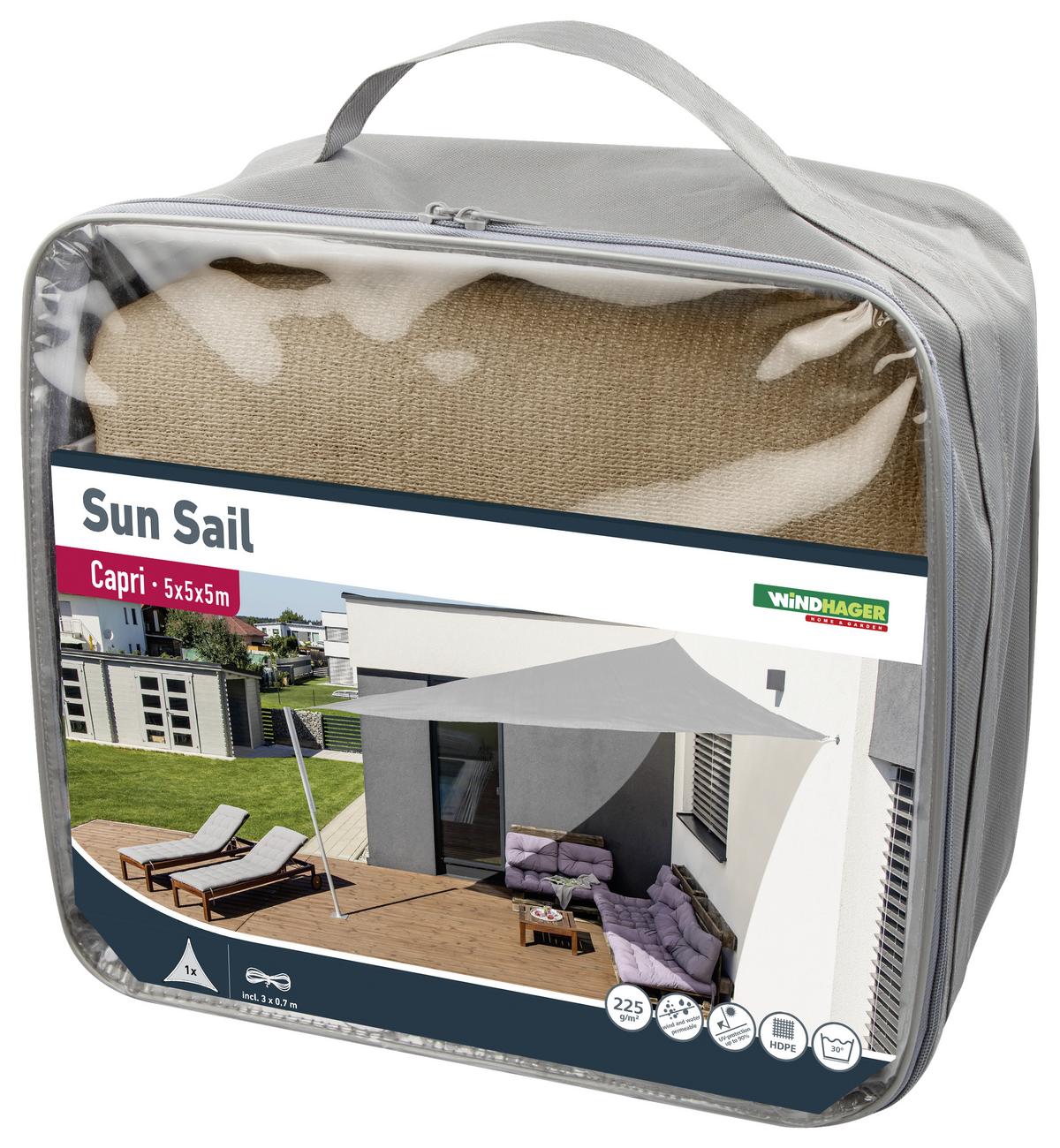 Sonnensegel Dreieck 5x5x5 m - Beige, Basics (500/500/500cm)