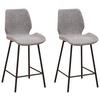 Barhocker-Set Barron - Schwarz/Grau, Design, Textil/Metall (47/99/55cm)