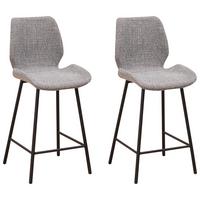 Barhocker-set Barron - Schwarz/Grau, Design, Textil/Metall (47/99/55cm)