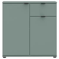 Komoda Ganymede, farba šalviovozelená, š: 80cm - čierna/šalviovozelená, Modern, kov/kompozitné drevo (80,1/82,3/34,1cm)