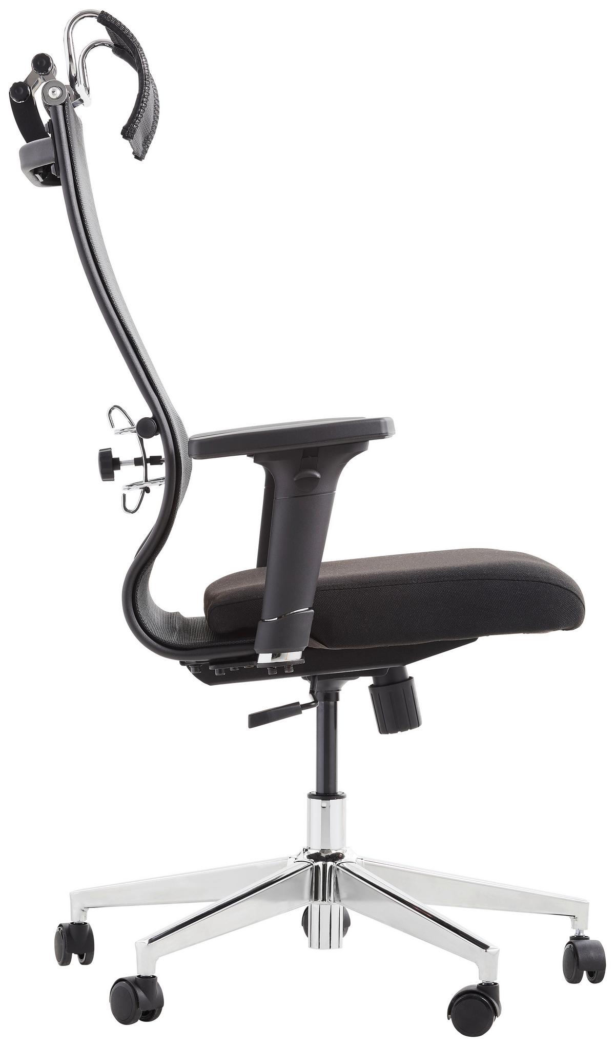 Bürostuhl Model 3 Mit Arm- Stützen Schwarz Bis 120 Kg - Schwarz, KONVENTIONELL, Kunststoff/Textil (68/119-131/70cm) - Livetastic