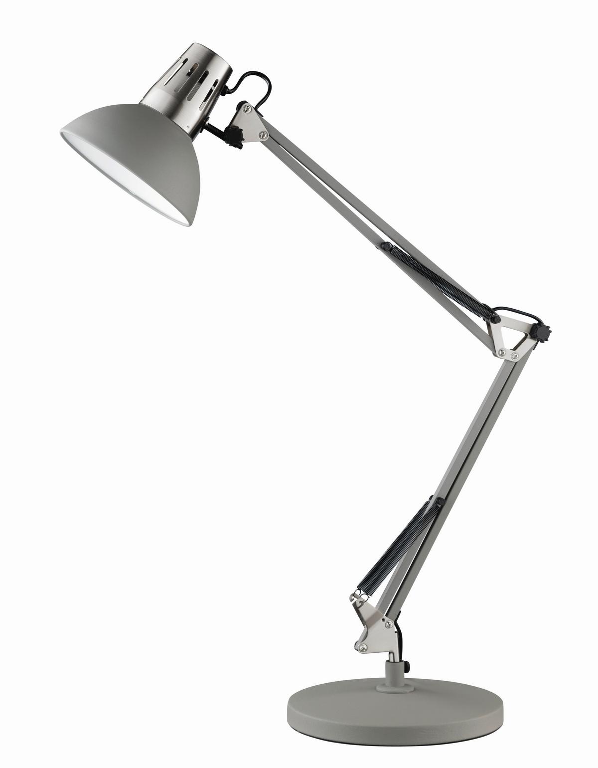 LED-Schreibtischlampe Pit Grau/Nickelfarben verstellbar - Design (23/74,5cm) - Fischer & Honsel