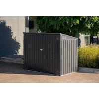 Box na odpadkové koše 240l, 5x3, kov - tmavě šedá, Basics, kov (172/131/100cm)