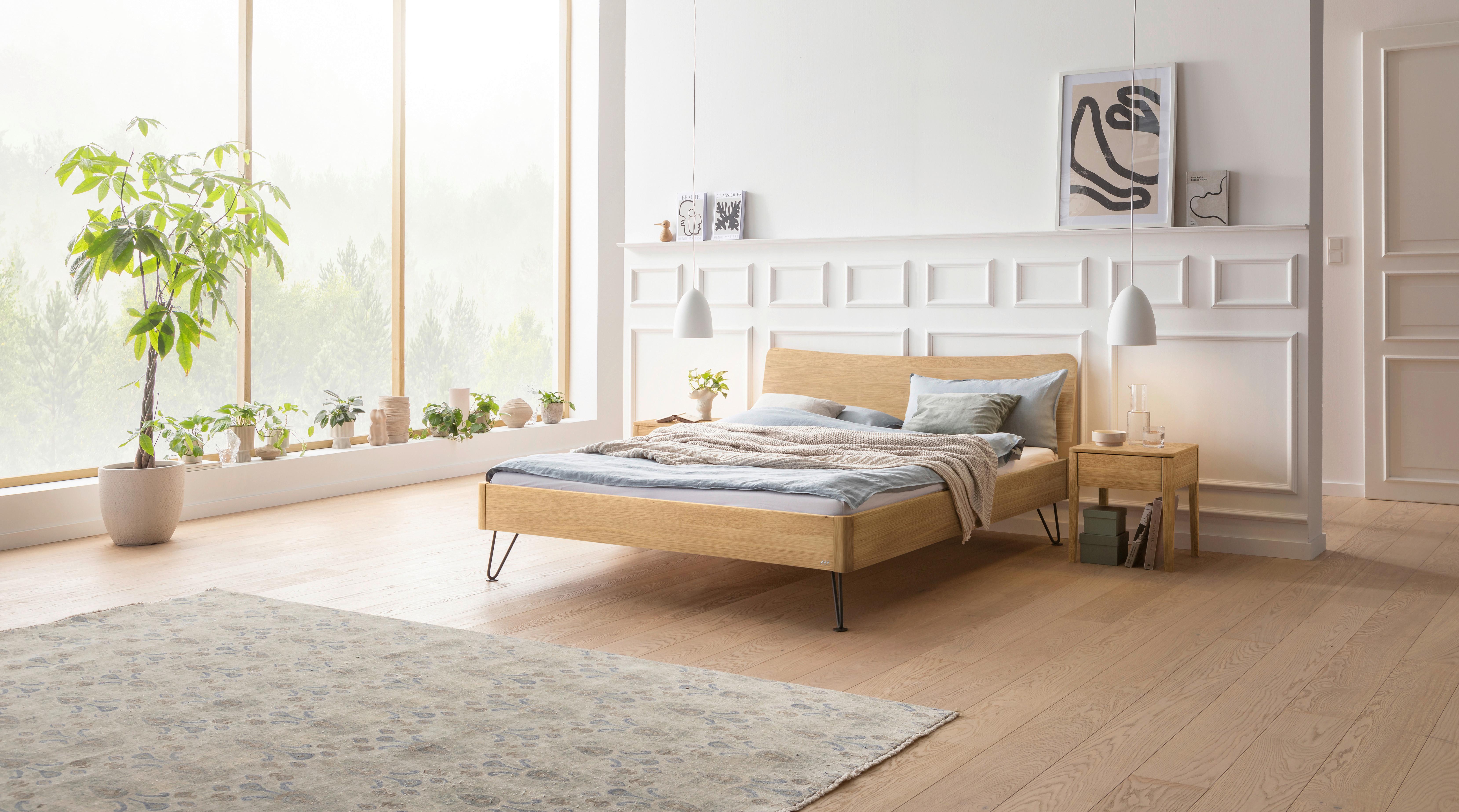 Bett Locarno Eichefarben 140x200 Cm - Eichefarben/Anthrazit, MODERN, Holz (140/200cm) - Hasena