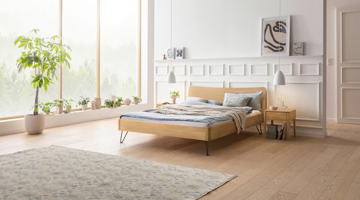 Bett Locarno Eichefarben 140x200 Cm - Eichefarben/Anthrazit, MODERN, Holz (140/200cm) - Hasena