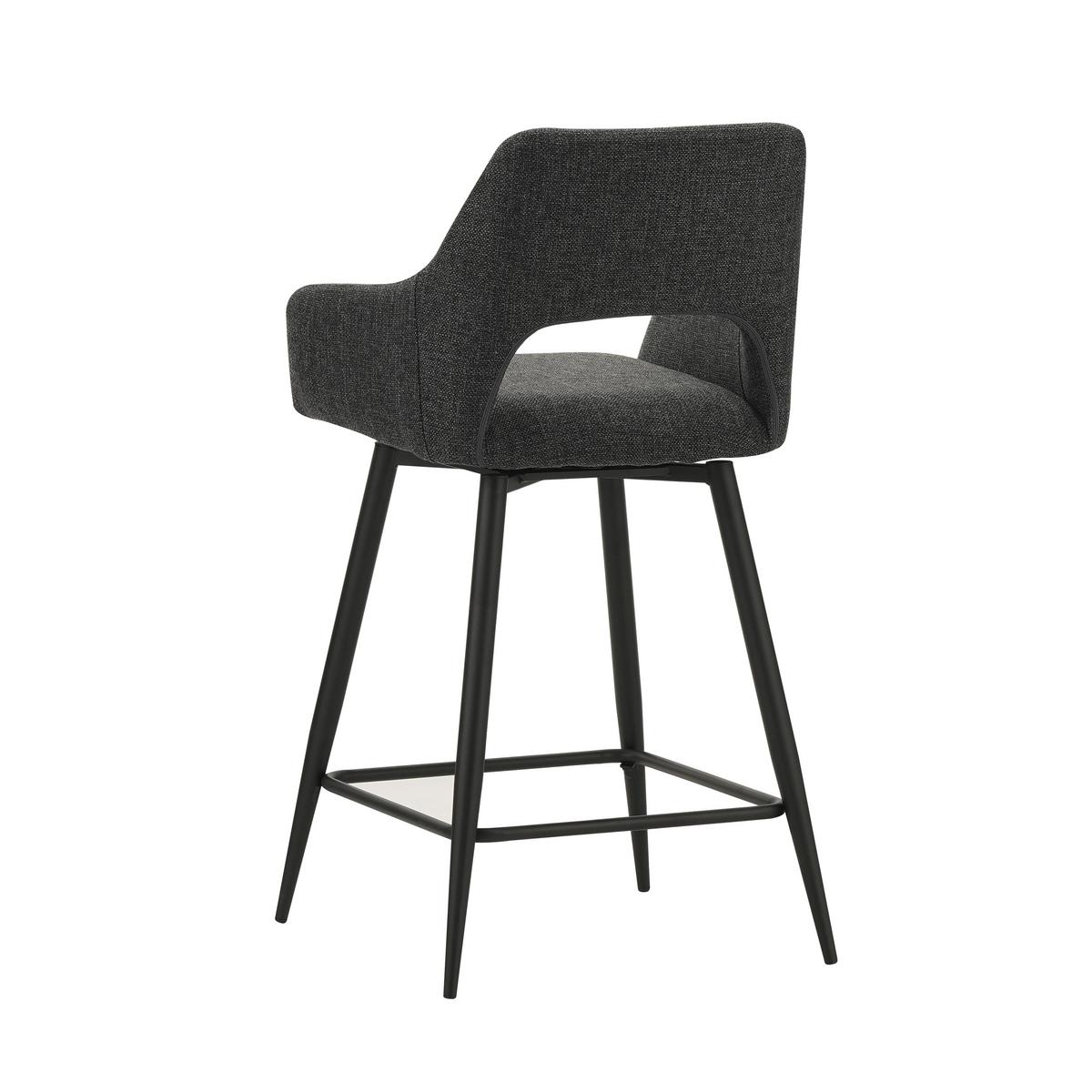 Barhocker-set Amiens Schwarz, B: 51,5 Cm - Schwarz, MODERN, Textil/Metall (51,5/97/54cm) - MID.YOU