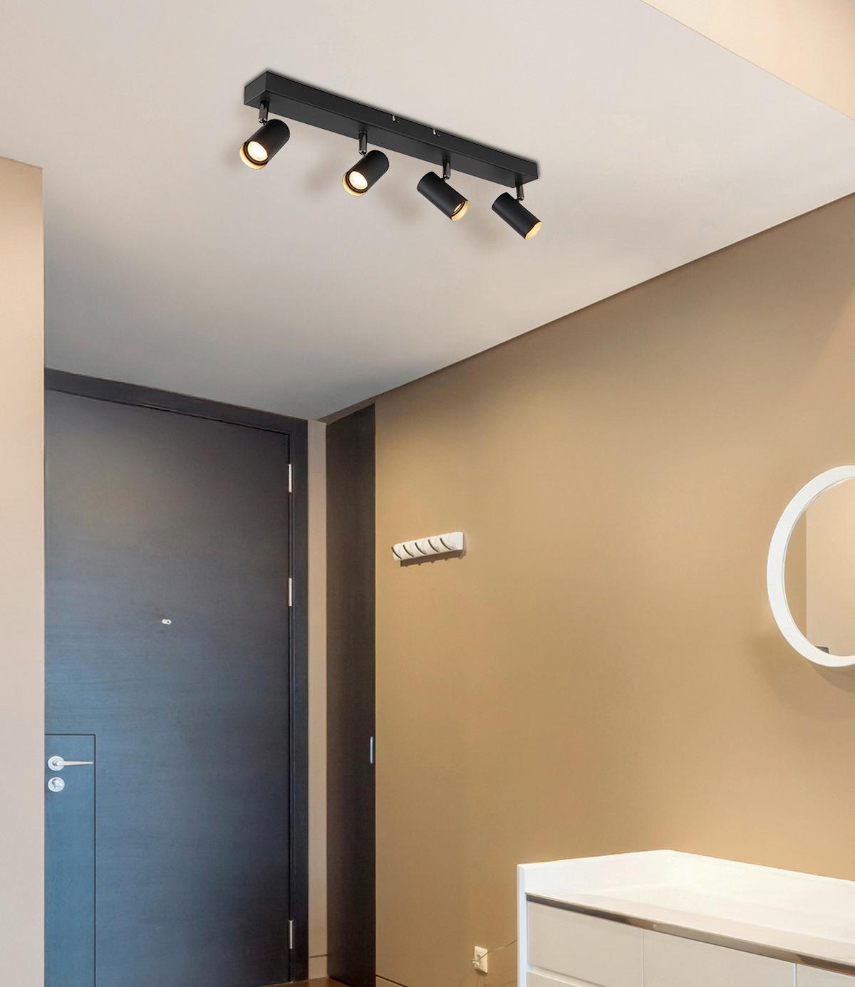 LED-Strahler 3000k, 21w - Schwarzchrom/Schwarz, Design, Metall (56/6/11cm) - Globo