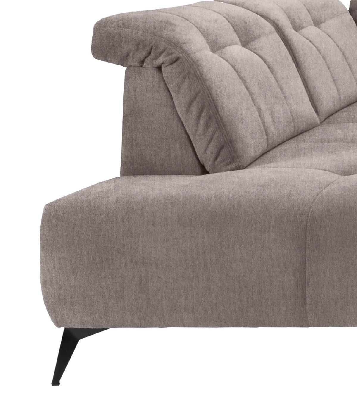 Ecksofa, Sitzvorzug Elektrisch Sano, Taupe, 200x337x180 cm - Taupe/Schwarz, MODERN, Textil (200/337/180cm) - Livetastic