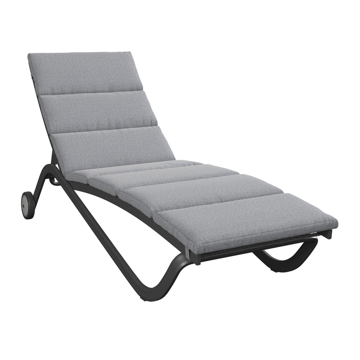 ZÁHRADNÉ LEŽADLO OTTI - sivá/antracitová, Basics, kov/textil (211/44/75cm) - Mömax