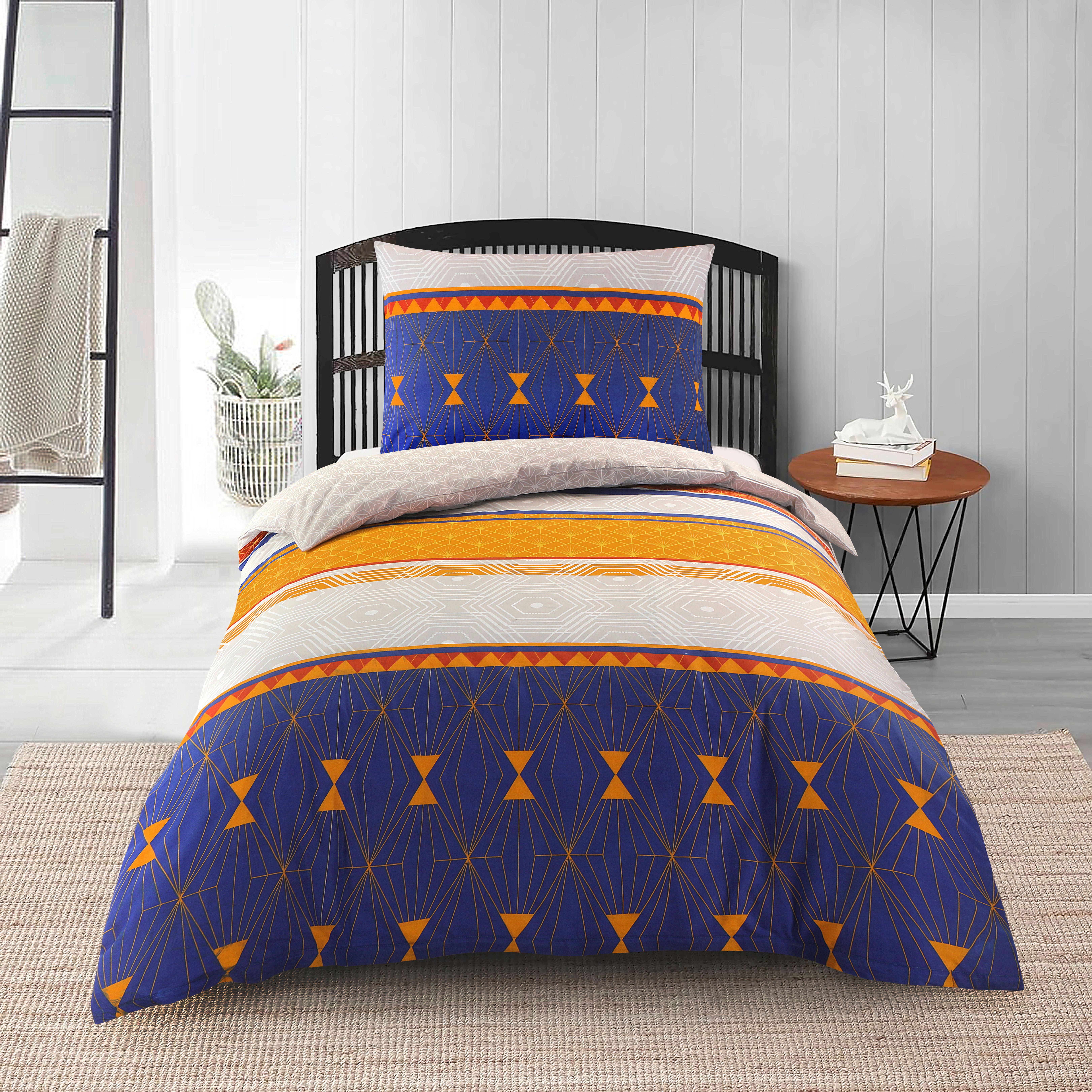 Ágyneműhuzat-garnitúra Pauline - világosszürke/sötétkék, Modern, textil (140/200null) - Luca Bessoni