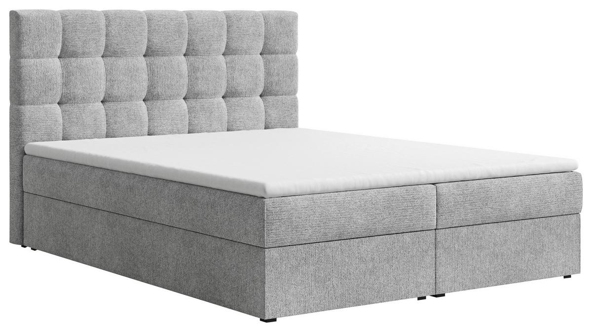 BOXBETT Oslo Grau 160x200cm - Schwarz/Grau, MODERN, Holz/Kunststoff (160/200cm) - MID.YOU