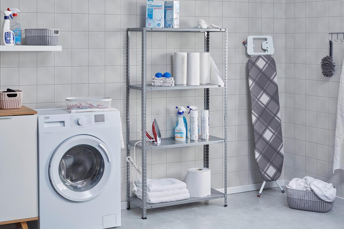 Schraubregal Aus Stahl Bxhxt: 75x150x30 Cm, Max. 160 Kg - Grau, MODERN, Metall (75/150/30cm) - Homezone