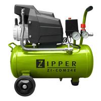 Druckluftkompressor Zi-com24e 8 Bar 1100 W Mit Rollen - Schwarz/Grün, MODERN, Kunststoff/Metall - Zipper