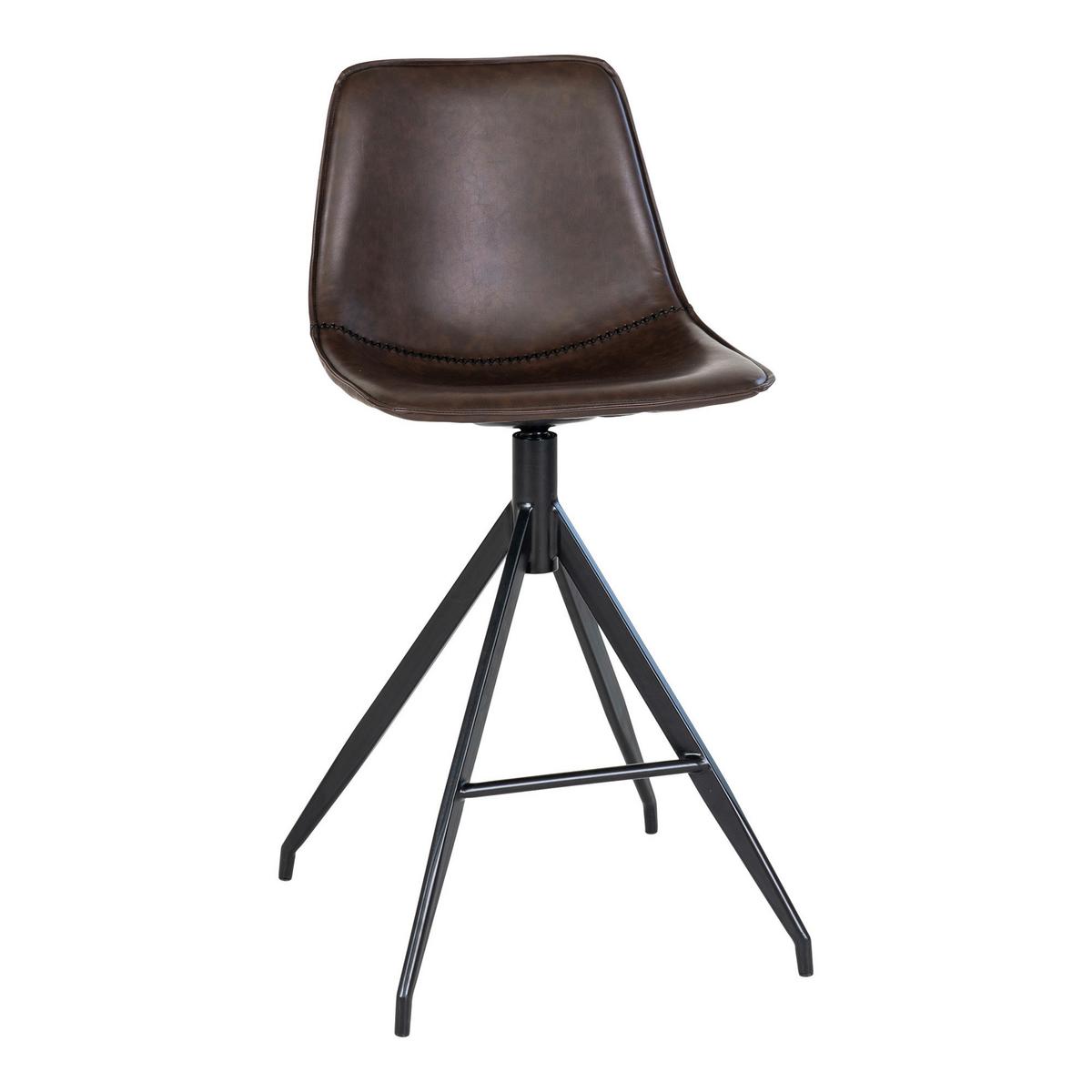 Barhocker-Set Monaco Braun B: 44 cm - Schwarz/Braun, MODERN, Textil/Metall (44/96/51cm) - MID.YOU