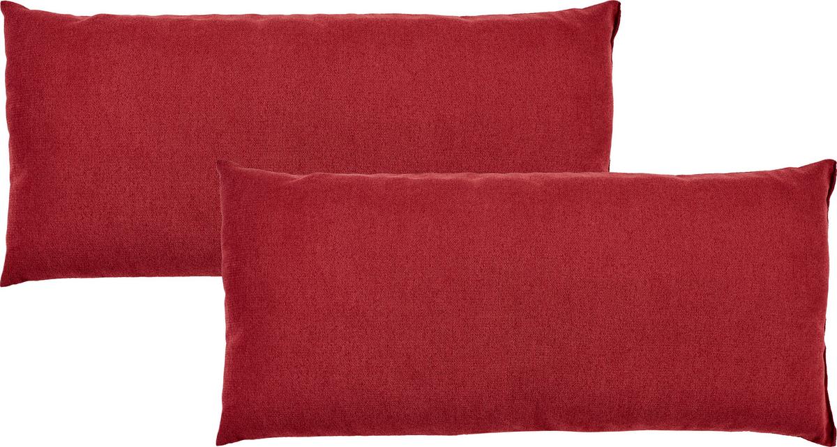 Zierkissen Enjoy 2er-Set 38x80 cm Mikrofaser Cranberry - Rot, Textil (38/80cm) - Primatex