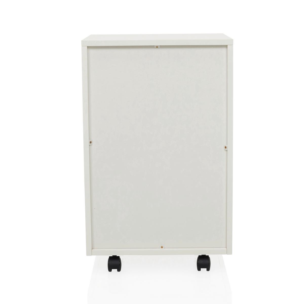 ROLLCONTAINER Weiß B: 41,5 cm - Weiß, MODERN, Holzwerkstoff/Kunststoff (41,5/66/40cm) - MID.YOU