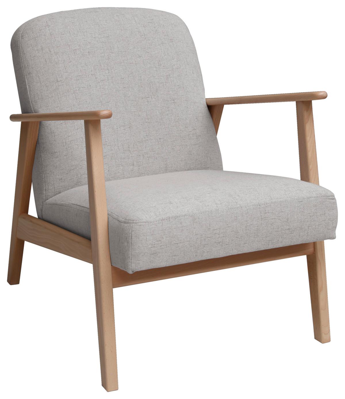 Sessel Retro - Beige/Buchefarben, MODERN, Holz/Textil (63/78/78cm) - Livetastic