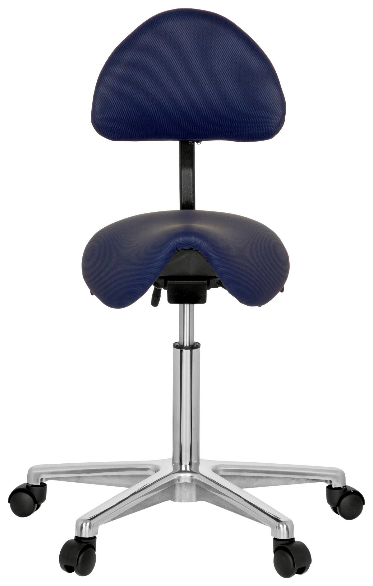 Bürohocker Top Work 20 Lederlook Blau Bis 110kg - Blau/Alufarben, MODERN, Kunststoff/Textil (36/105/40cm) - MID.YOU