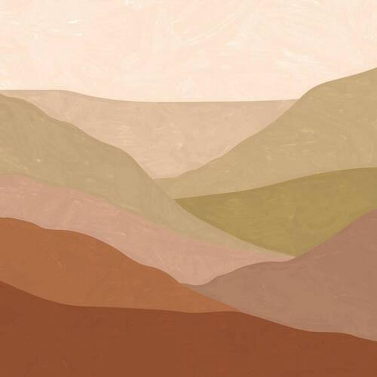 Fototapete Landschaft Braun/beige - Hellbraun/Creme, Basics, Papier/Kunststoff (300/280cm)