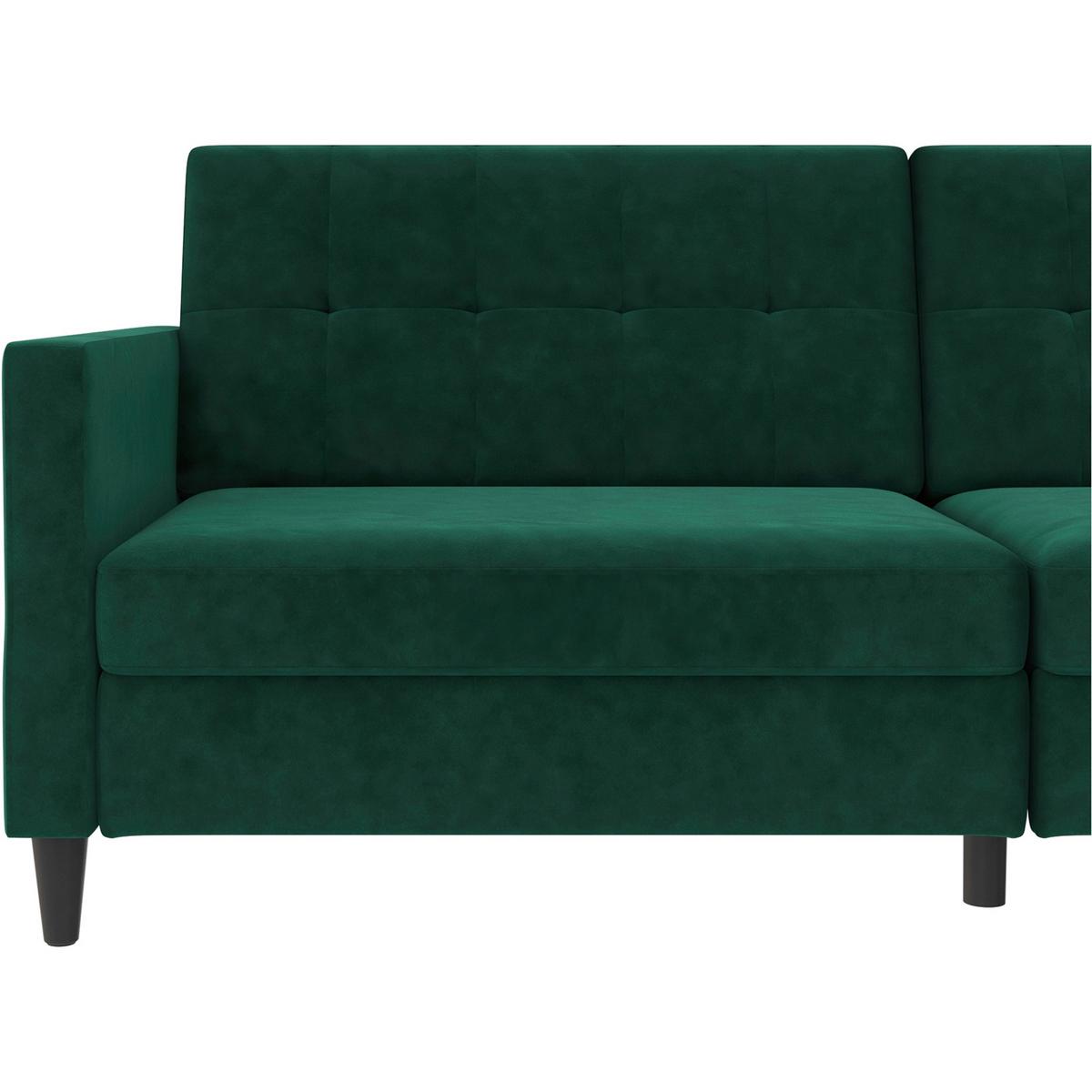 Schlafsofa Hannover Dunkelgrün, mit Schlaffunktion - Dunkelgrün/Schwarz, Basics, Textil (203/82/83cm) - Livetastic