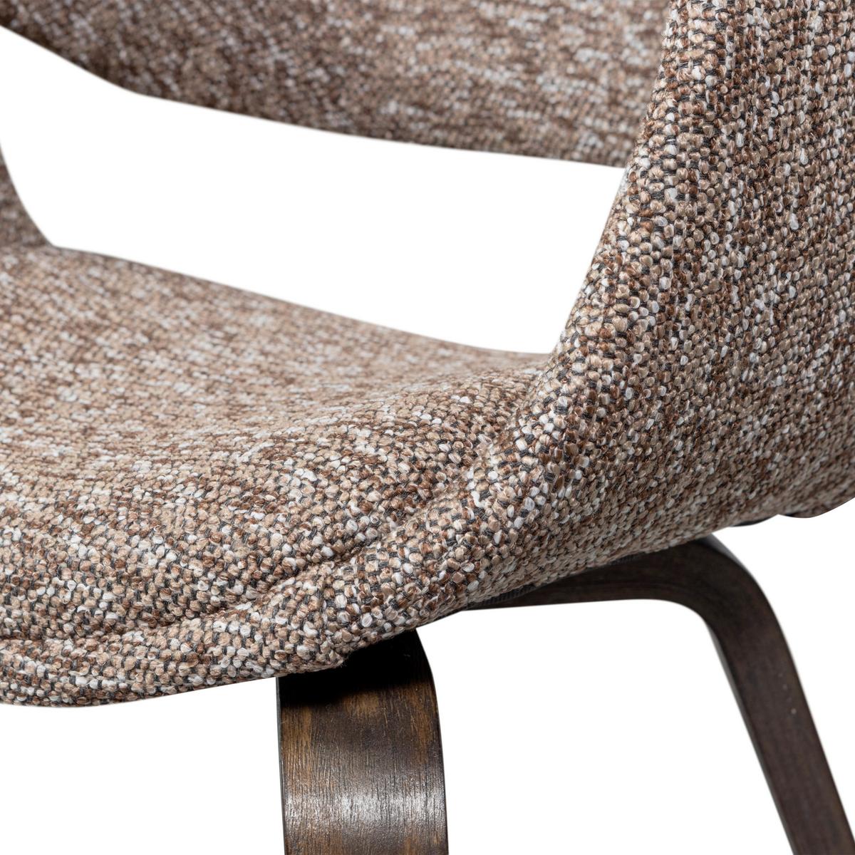 Armlehnstuhl-Set Yossi Braun/Dunkelbraun B: 57cm - Dunkelbraun/Braun, MODERN, Holzwerkstoff/Textil (57/78/57cm) - Livetastic