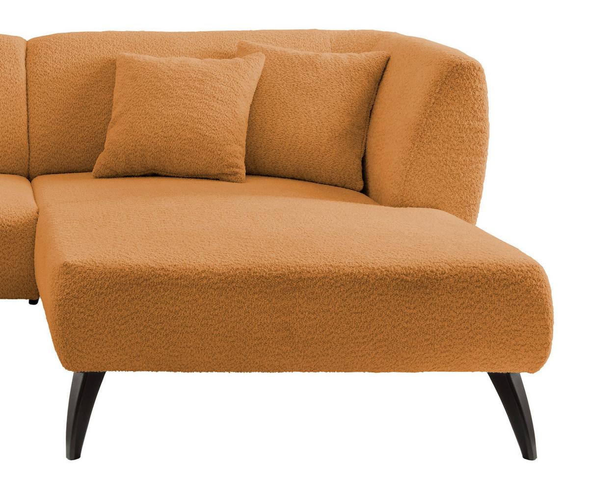 Ecksofa Colori Goldfarben S: 264/160 cm - Goldfarben/Schwarz, MODERN, Holz/Textil (264/160cm) - MID.YOU