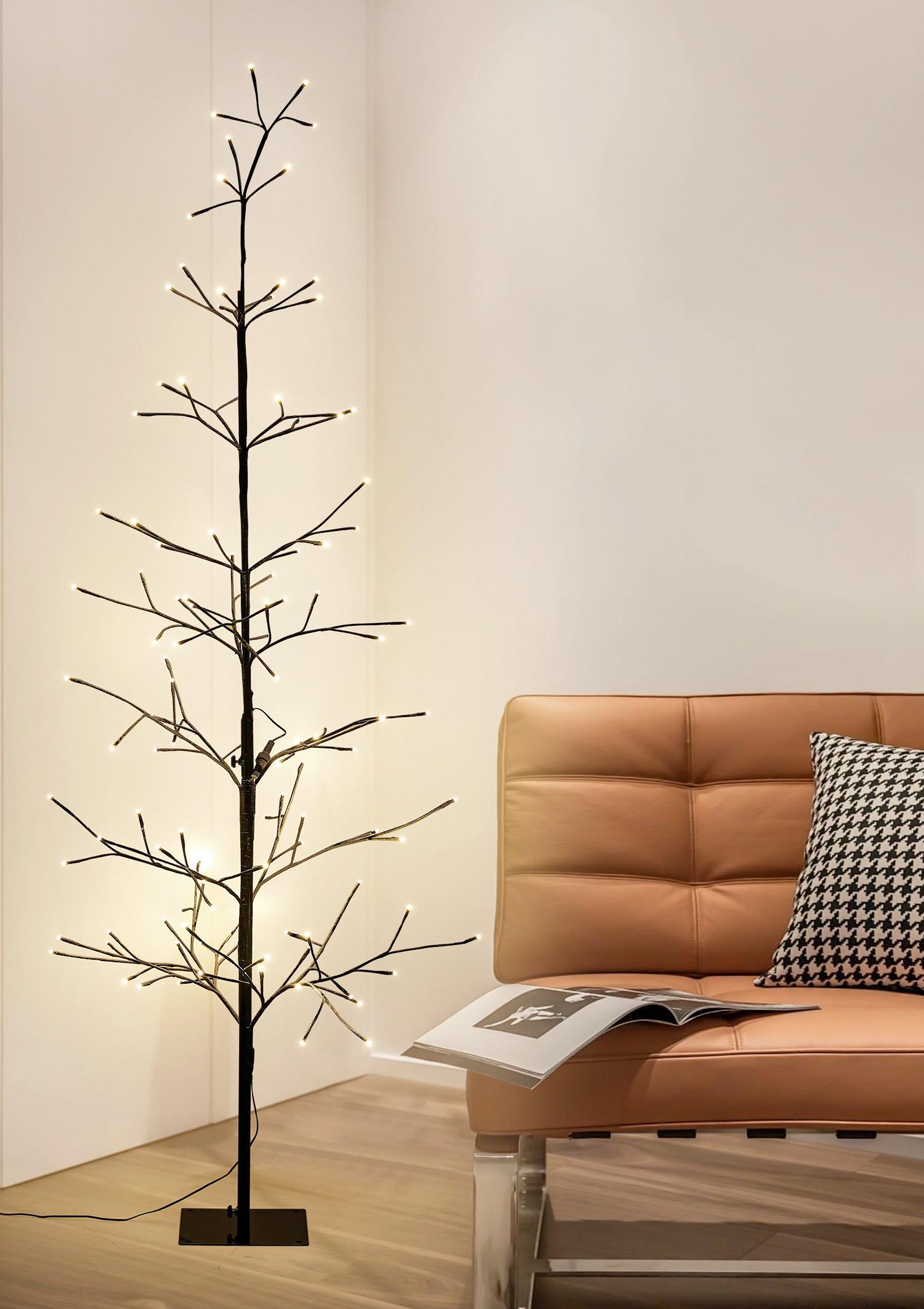 DEKORAČNÉ LED SVIETIDLO TREE - čierna/biela, Modern, kov/plast (175cm) - Mömax