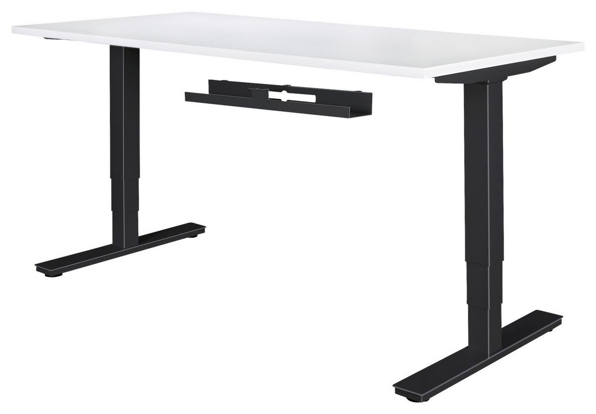 Kabelwanne Schreibtisch L: 80, Stahl Schwarz - Schwarz, Basics, Metall (80/13/7cm) - MID.YOU