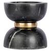 Kerzenhalter Sorin Schwarz/Gold 12,75x12,75 cm - Goldfarben/Schwarz, Trend, Stein/Metall (12.75/12.75/14cm) - Kayoom