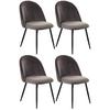 Polsterstuhl Torres Dunkelgrau Schwarz Echtholz Beine 4er-Set - Dunkelgrau/Schwarz, MODERN, Holz/Textil (51/79/58cm) - MID.YOU