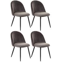 Polsterstuhl Torres Dunkelgrau Schwarz Echtholz Beine 4er-Set - Dunkelgrau/Schwarz, MODERN, Holz/Textil (51/79/58cm) - MID.YOU