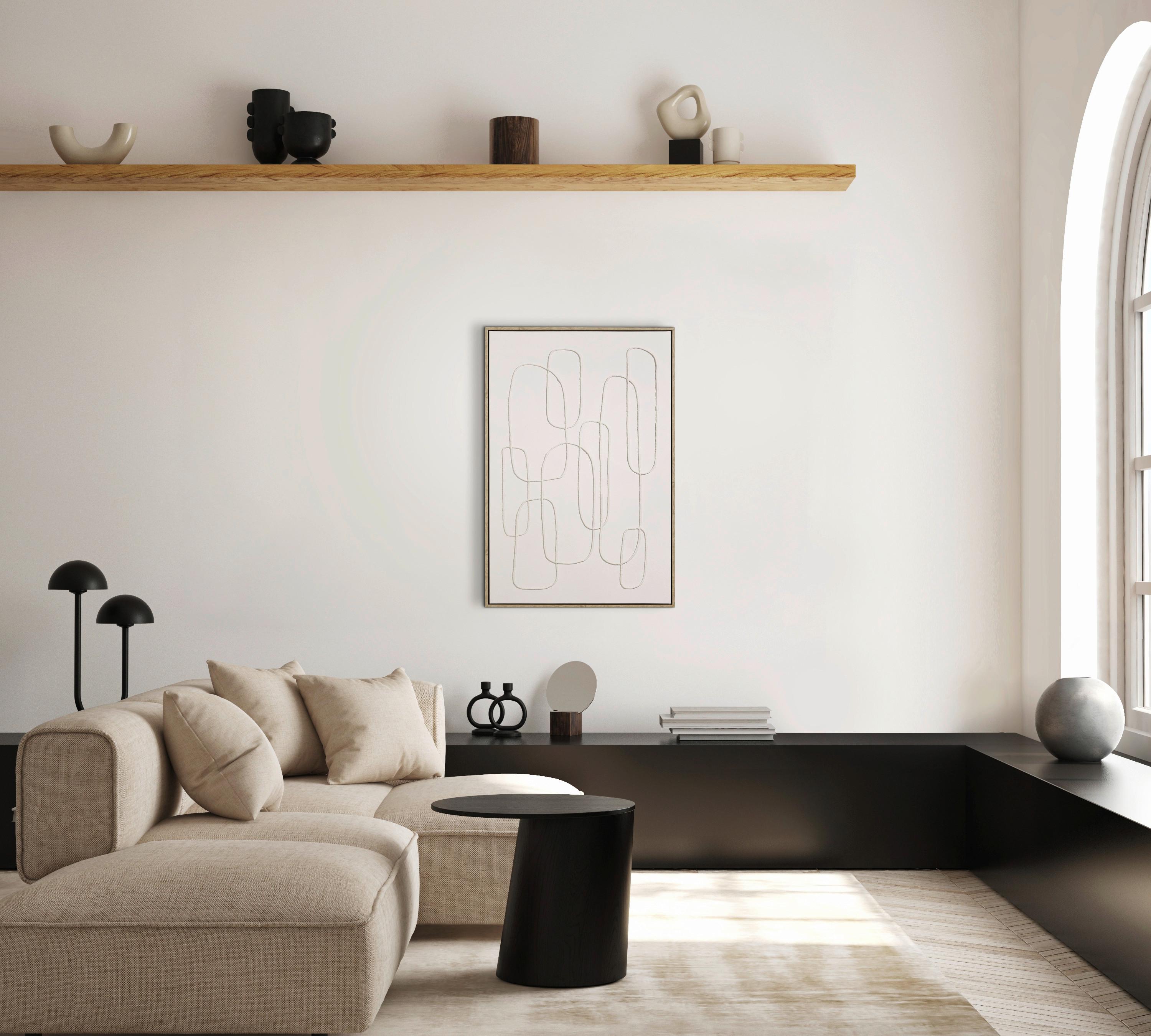 Obraz na plátne Denisa, ca. 60/90 cm - biela/prírodná farba, kompozitné drevo/textil (60/90cm) - Premium Living