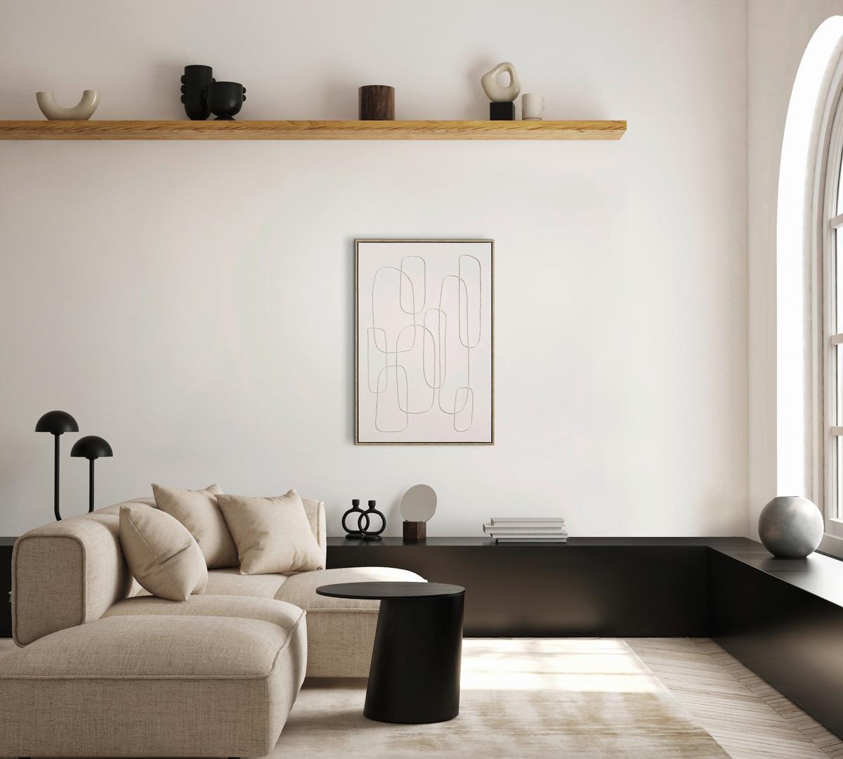 Obraz na plátně Denisa, ca. 60/90 cm - bílá/přírodní barvy, kompozitní dřevo/textil (60/90cm) - Premium Living
