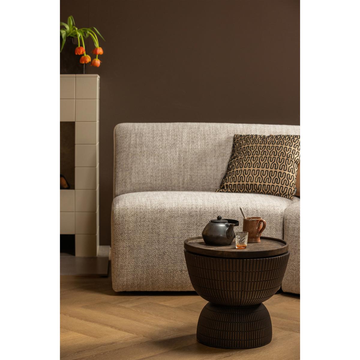 Couchtisch Samson Dunkelbraun D: 40 cm - Dunkelbraun/Braun, Design, Kunststoff (40/40/35cm) - Livetastic