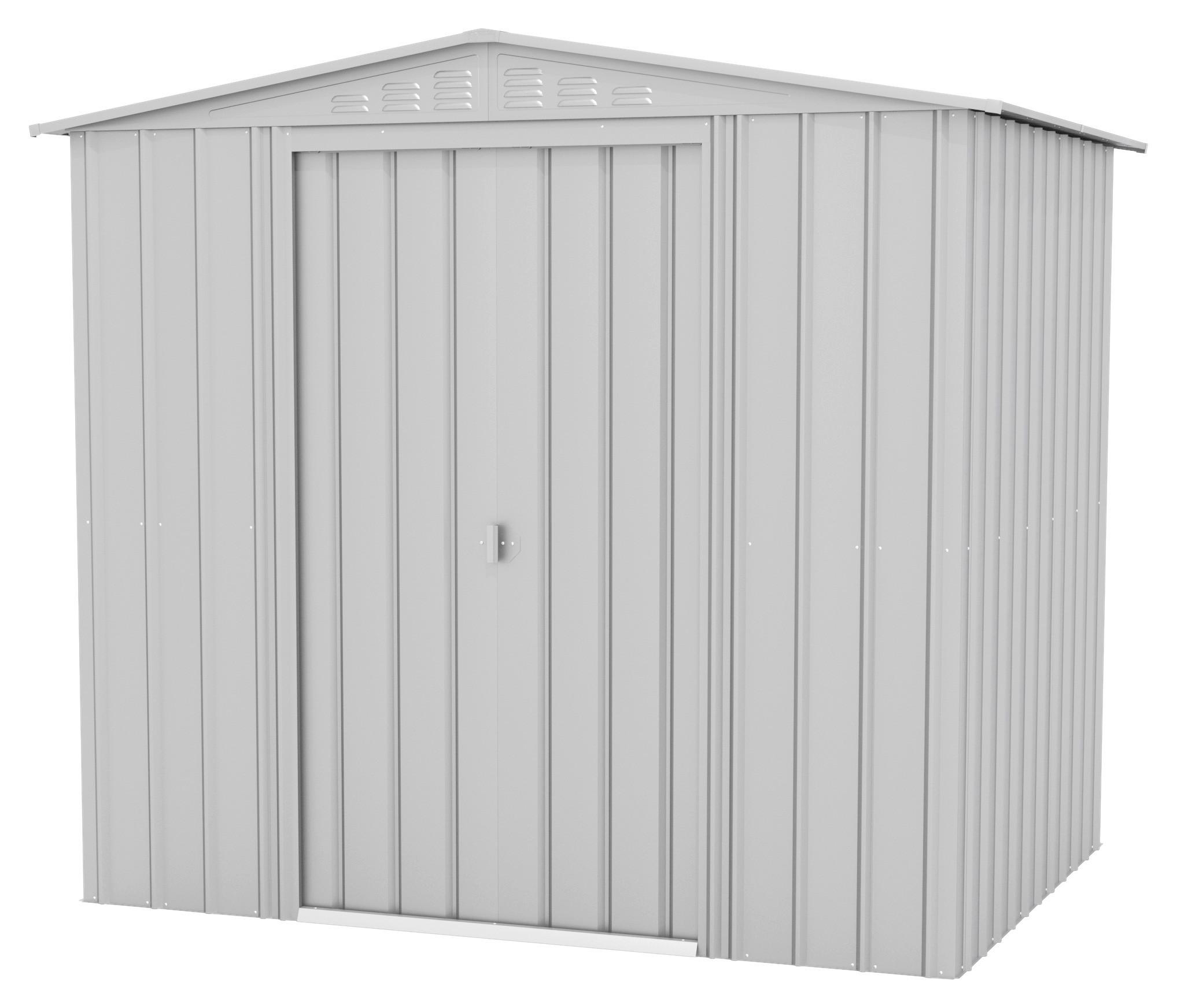 Gerätehaus Mit Satteldach 245x220x185 cm - Silberfarben, Basics, Metall (245/220/185cm)