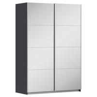 Schwebetürenschrank Subito - Silberfarben/Graphitfarben, MODERN, Holzwerkstoff (136/197/61cm) - Rauch Möbel