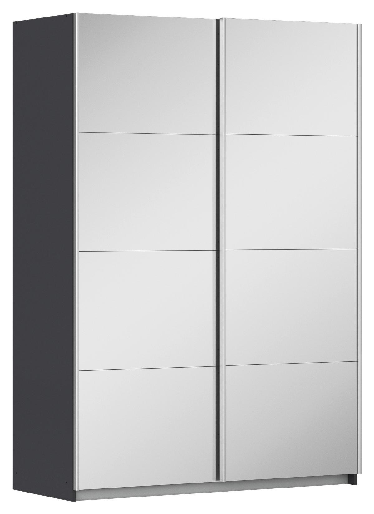 Schwebetürenschrank Subito - Silberfarben/Graphitfarben, MODERN, Holzwerkstoff (136/197/61cm) - Rauch Möbel