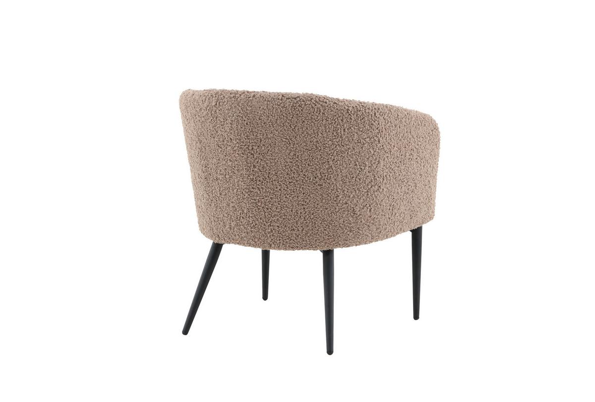 Sessel Fluffy - Braun, Design, Textil/Metall (83/70/64cm) - Livetastic